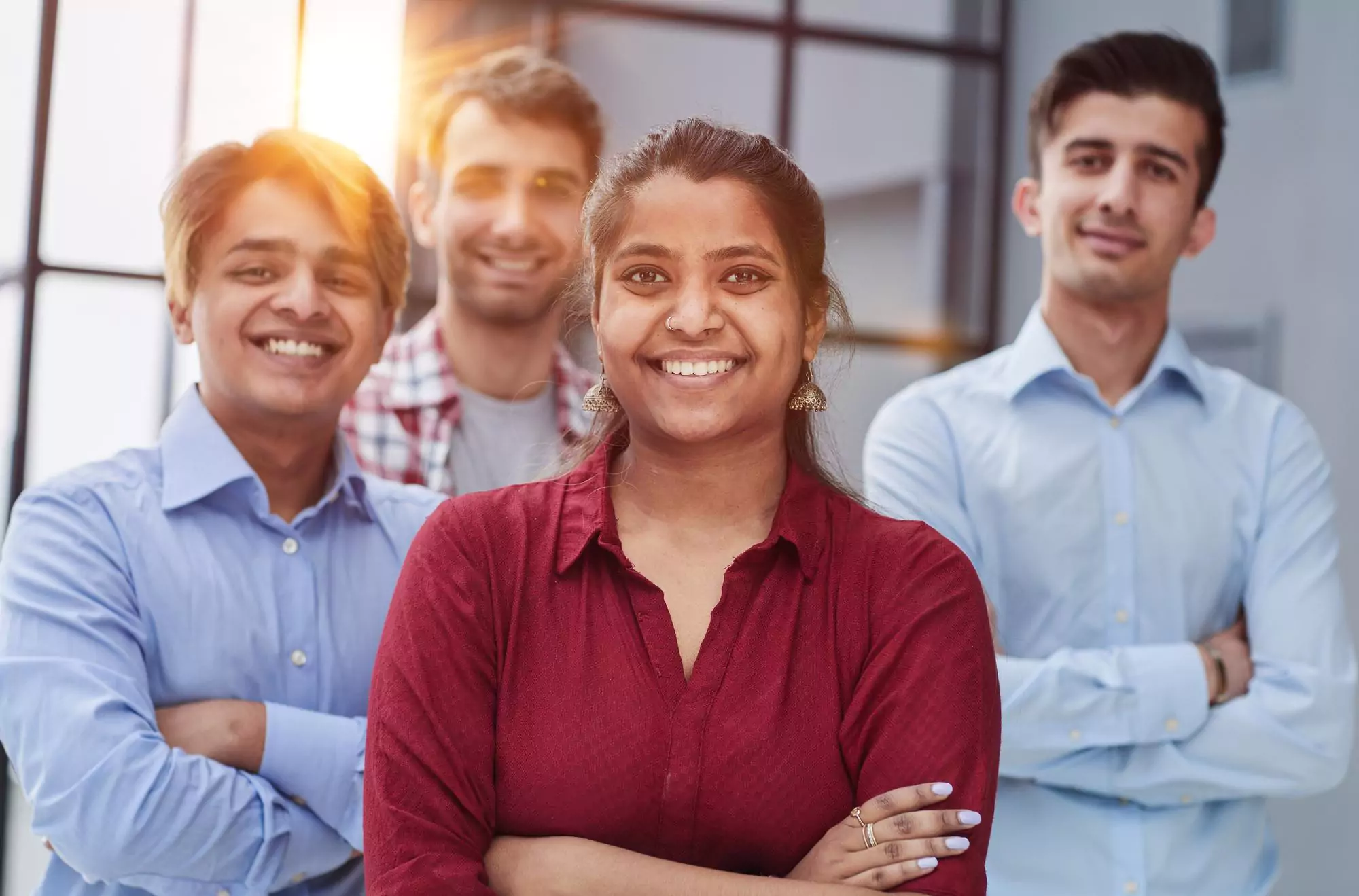 Smiling team members
